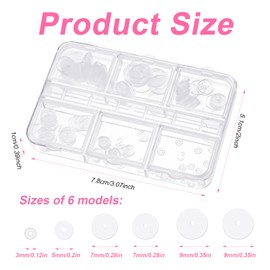 120pcs Silicone Earring Backs Stopper for Piercings, 3/5/7/9 mm Earring Pads Soft Clear Disk Pads for Earrings Ear Piercing Discs Earlobe Support Patches for Piercing Bump, Easy to Carry