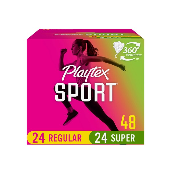 Playtex Playtex Sport Tampons, Multipack (24ct Regular/24ct Super Absorbency), Fragrance-Free