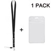 YOUOWO 1 Pack ID Badge Holder with Black Lanyards Neck