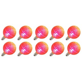 Vickerman 300824-0.38 watt G50 Candelabra Screw (E12) Base Pink Faceted LED Light Bulb (10 Pack) Christmas Light Bulbs (XLEDG59-10)