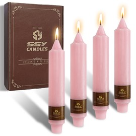 Gedengni Pastel Taper Candle Pink Candlesticks,7Inches Short Tapered Candles Unscented Candle Sticks Dripless Candles for Dinner Decor Women Gift Idea,4pcs (18D4PC-PINK)
