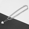AREUM Necklace, Heart, Double Chain, High Visibility, Stainless Steel, Stackable,