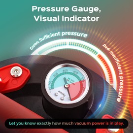 Bonvoisin 8" Glass Suction Cups to Lift Large Glass, 2 Pack Heavy Duty Suction Cup, Vacuum Suction Cups with Pressure Gauge for Tile, Window, Windshield Replacement Load Capacity 330LBS