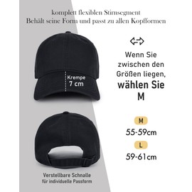 FURTALK Unisex Vintage Baseball Cap Men and Women Cotton Cap Adjustable Baseball Cap, black