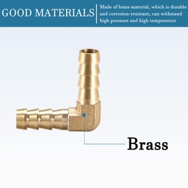 QUARKZMAN 10 mm Dmr 90 Degree Brass Barbed Hose Connection x 4 Pieces Elbow Couplings for Hose Connection Gold Tone