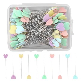 VIVIIHOO Sewing Pins - 200 Pieces Heart-Shaped Head Pins in Multicoloured for Quilting, Patchwork, DIY Sewing Crafts with Storage Box