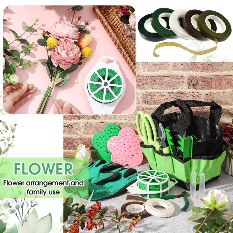 207 Pcs Floral Arrangement Kit in Pink for Weddings, Bouquets