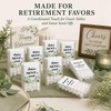 Retirement Favor Stickers for Mint Boxes: 80 Fold-Over Paper Stickers