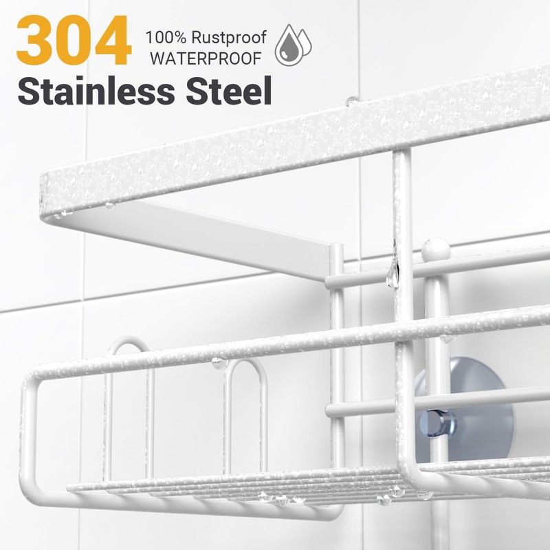 AKTECKE Shower Caddy Hanging Bathroom Organizer: Rustproof Shelf for Inside