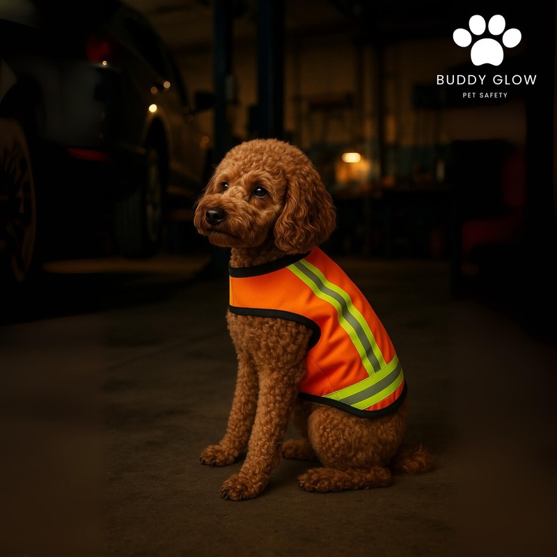 Reflective Dog Vest. Hi Visibility Blaze Orange Hunting Safety Vest