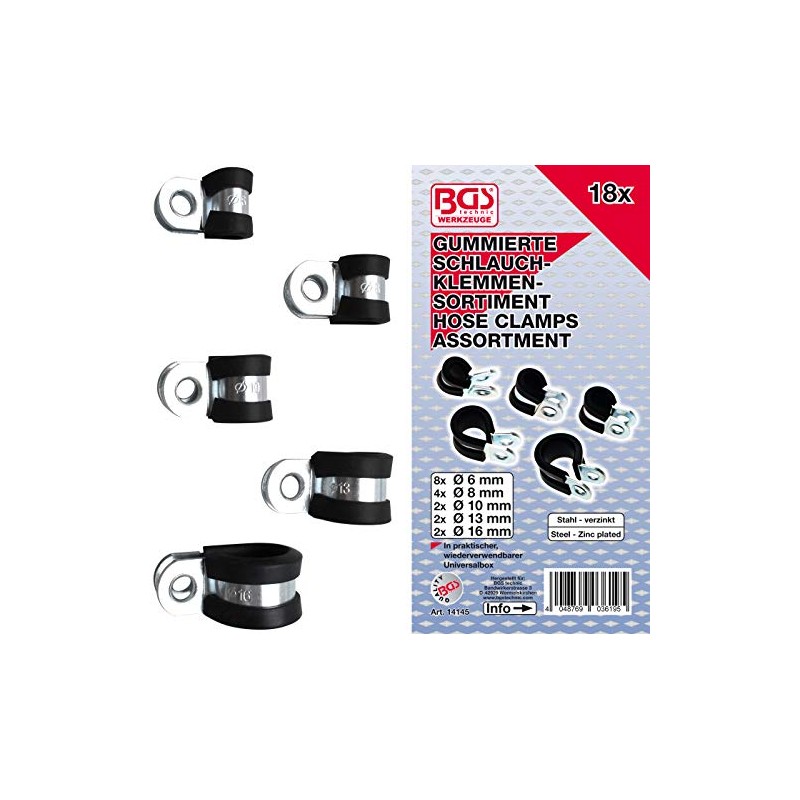 BGS 14145 | Hose Clamp Assortment, rubberized | Ø 6