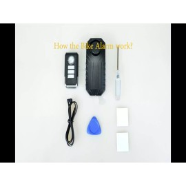 besttechtrading Anti-Theft Bike Alarm 113dB Burglar Vibration Motorcycle Security with 2 Remotes