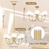 Yolsunes 5-Light Gold Chandelier, Globe Modern Sputnik Light Fixture with