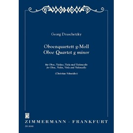 Quatuor en sol mineur: oboe, violin, viola and cello. Partition et parties.