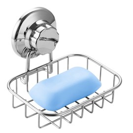 Soap Dish, Sponge Rest, Soap Tray, Soap Holder, Securely Attached, Suction Cup, Strong Absorption, Draining Water, Bath Supplies, Stainless Steel