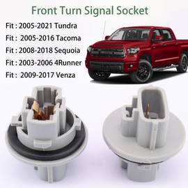 Front Turn Signal Light Bulb Plug Socket Compatible with Toyota 2005-2021 Tundra, 2005-2016 Tacoma, 2008-2018 Sequoia, 2003-2006 4Runner, 2009-2017 Venza (1)