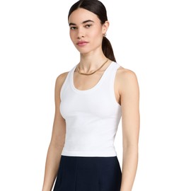 Sweaty Betty Women's Athlete Cropped Racer Back Seamless Workout Tank TOP White