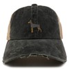 Trendy Apparel Shop Doberman Dog Embroidered Frayed Bill Trucker Mesh