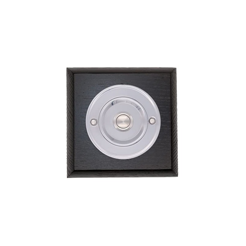 Modern Living Square Wireless Doorbell in Black Ash and Brushed