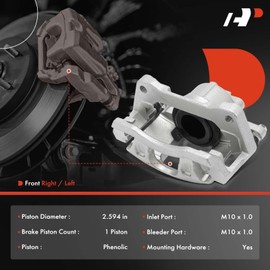 A-Premium Disc Brake Caliper Assembly with Bracket Compatible with Jeep Wrangler 2013-2017, Wrangler Jk & Dodge Grand Caravan, Journey, Nitro & Chrysler Town & Country & Volkswagen Routan - Front Side