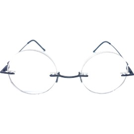 Incredible Bargains The Steve, Totally Round Rimless Reading Glasses + 3.00 Silver and Gunmetal