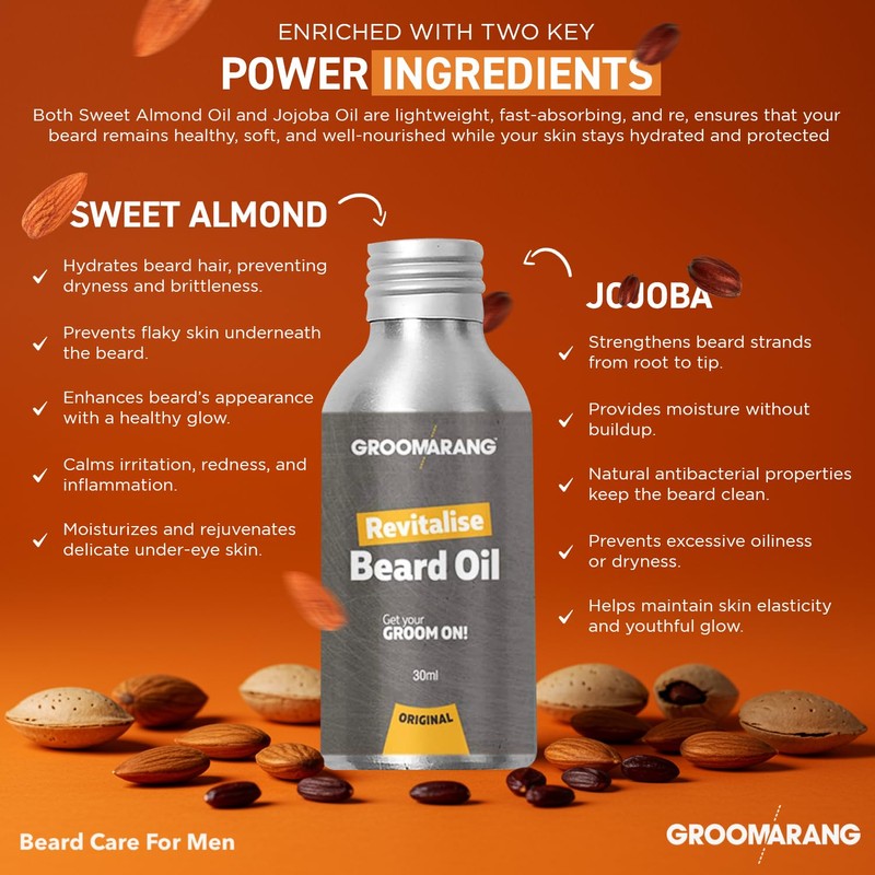 Groomarang Revitalise Beard Oil - Moisturiser & Conditioner For Soft