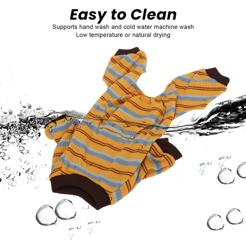 Striped Dog Pajamas Soft Stretchy Warm 4 Legged Puppy Jumpsuit