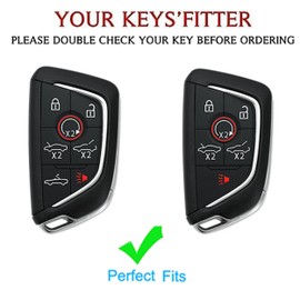 TAPAYICA For Chevy Corvette Key Fob Shell Keyless Remote Key With Keychain Fit for Chevy Corvette C8 Smart Key Fob Cover (Black)