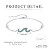 Wave Bracelet 925 Sterling Silver Turquoise Wave Adjustable Bracelet Ocean