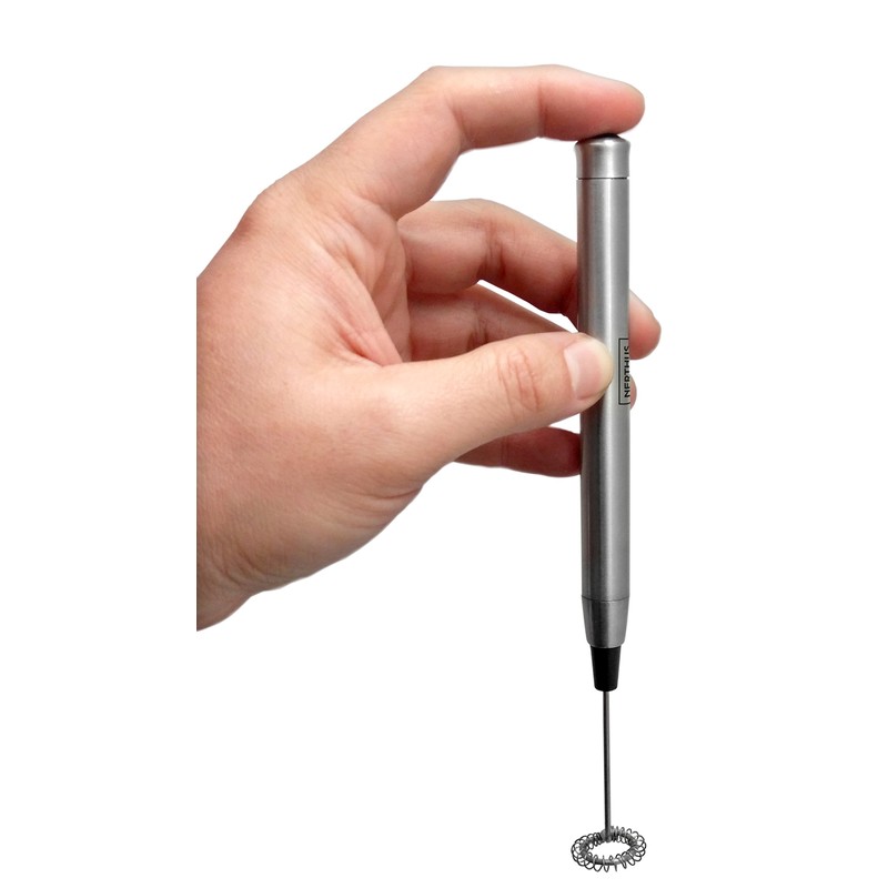 NERTHUS FIH 228 Milchaufschäumer, Silber, Edelstahl, 6.3 x 26 x