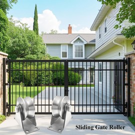 Pulley Wheel Stainless Steel V Groove Plate Casters Heavy Duty Sliding Gate Rollers with Double Ball Bearings Industrial Grade Track Roller Silent Pulley Block for Smooth and Quiet Movement 2pcs