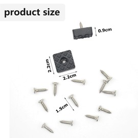 20 Pcs Non-Slip Rubber Feet,Rubber Furniture Pads,23mm Square Rubber Chair Leg Floor Protectors with Screws,Non Slip Non Scratch Pads for Garden Furniture Chairs,Wood Floor Protector Pads(Black)