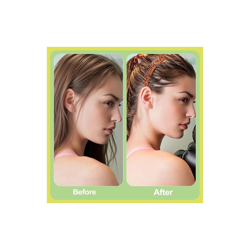 2 Pack Double Layer Headband with Mini Clips for Women