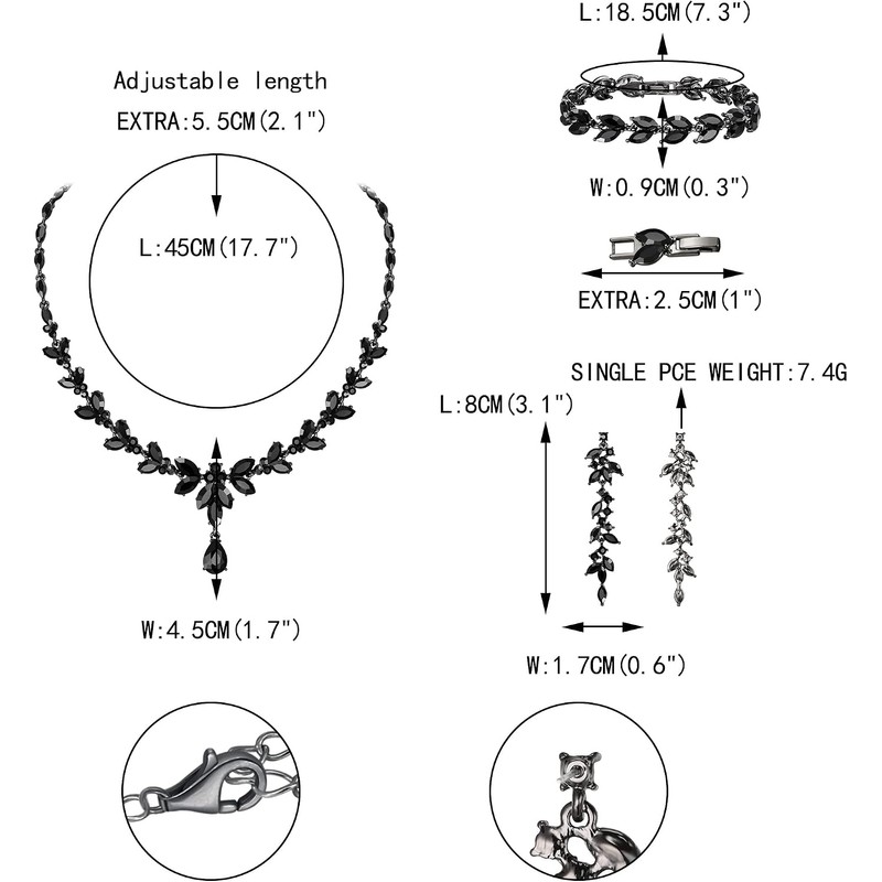 EVER FAITH Mujer Set de Joyería Cristal Austriaco Bola de