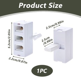 Xatgiouy BT Telephone Socket Line 3 way Splitter, Universal Cable UK Adapter, Landline Port Converter Extender for Fax, Modem, Corded and Cordless Phones, Easy Setup, Secure Connection, White