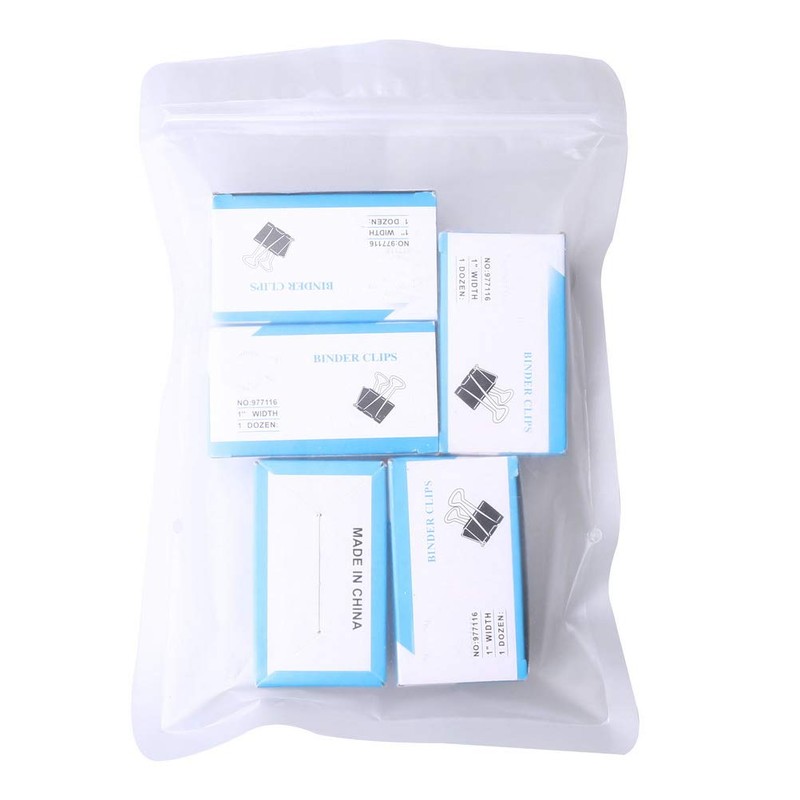 60 Pcs 25mm Mini Binder Clips, Black Metal Bulldog Clips,