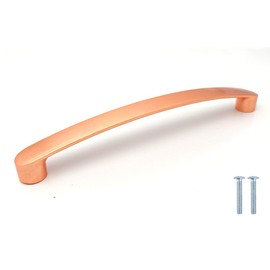 Decoranddecor Merle - Bow Kitchen Cabinet Handles | Cabinet Door Handles - Cupboard Door Pulls - 128mm Hole Centre, Satin Copper