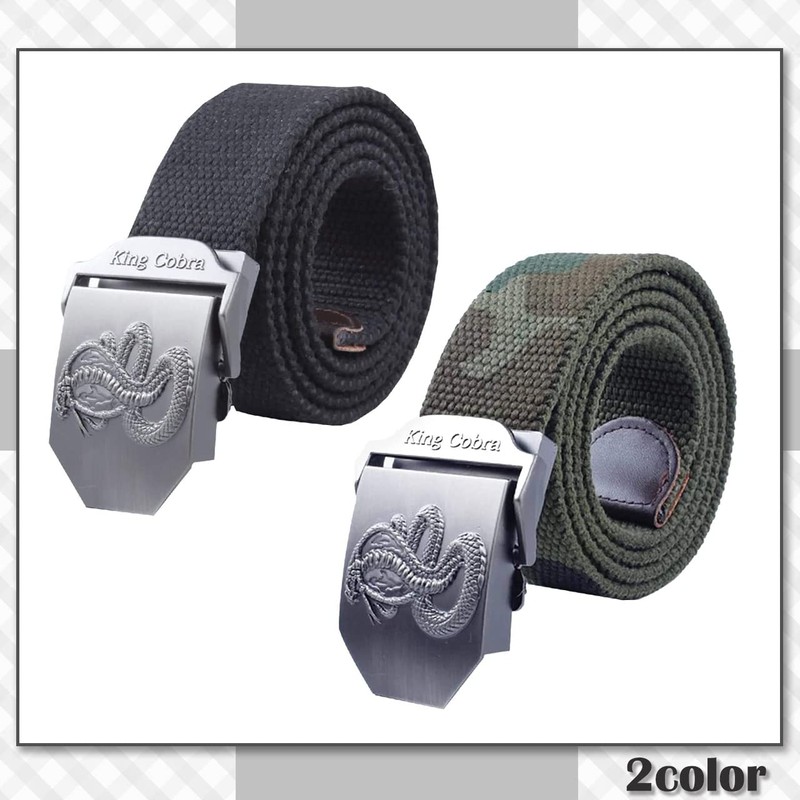 CHROME CRANE BLT055 Men's Braided Waist Belt, Python, Snake Buckle