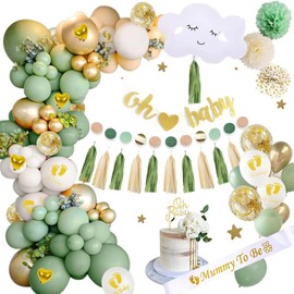 Gender Reveal Party Decoration Set for Baby Showers, Baby Shower & Baby Shower Decoration, Girl or Boy Decoration, Boy or Girl, Pink Blue Gender Reveal with Confetti, Gender Announcing Party (Green)