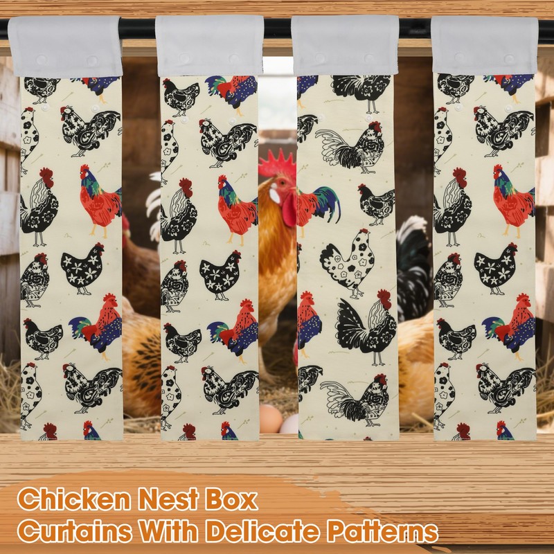 Funria 6 Pack Chicken Nest Box Curtains for Chicken Breeders