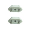 X-SHIYUN 2 PCS American USA to European Outlet Plug Adapter(White)