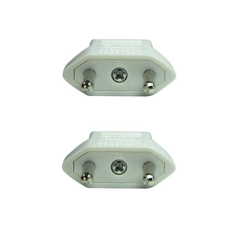 X-SHIYUN 2 PCS American USA to European Outlet Plug Adapter(White)
