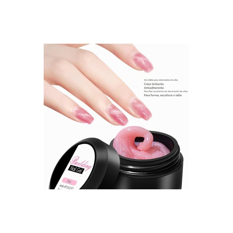 Extensión de Uñas 6pcs Gel Sólido Portátil Brillante Larga Duración