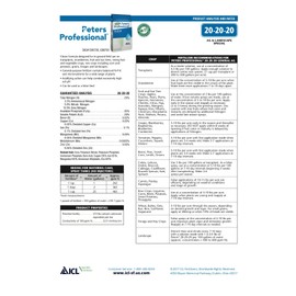 Peter’s Professional 20-20-20 General Purpose Water Soluble Fertilizer with Micro Nutrients. (8 Ounces)