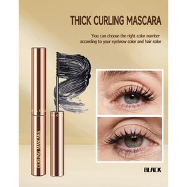 Slim Brush Mascara for Reife Ältere Frauen 60 Plus Set, 2 Pcs Mascara Schwarz Volumen und Länge, Wasserfest & Schweißfest, Lengthening Hypoallergenic Wimperntusche, for Sensitive Eyes Makeup