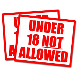 OwnTheAvenue 2 No One Under 18 Not Allowed Restaurant Bar Store Business Vinyl Decal Stickers