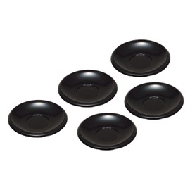 漆遊館 越前塗り 黒 渕太茶托 5枚セット 34-1666