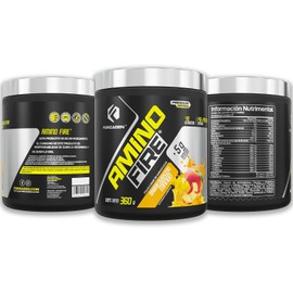 Forzagen | Aminoácidos Amino Fire | 5 g de Aminoácidos EAA | 120 mg de Cafeína | 40 Servicios | Sabor Durazno Mango | Intra-Post Entrenamiento | Energía y Concentración | 360 g