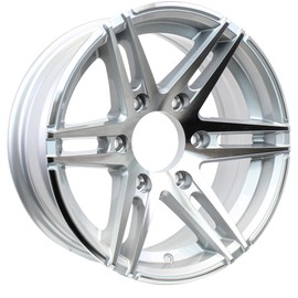 eCustomrim Aluminum Trailer Wheel 15X6 15" Sidewinder Style 6 Lug On 5.5" Center Rim
