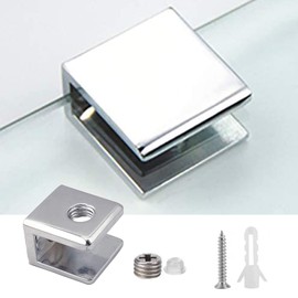 Adjustable Wood/Glass Shelf Bracket Solid Metal Wall Mount 2 Pcs or One Pair,Polished Chrome (K104-4pcs)